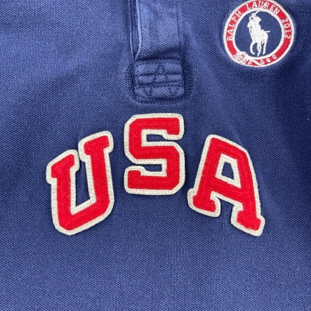 Polo Ralph Lauren 2012 USA Olympic Team Embroidered Polo Shirt Navy Boy's 24M - Picture 2 of 10
